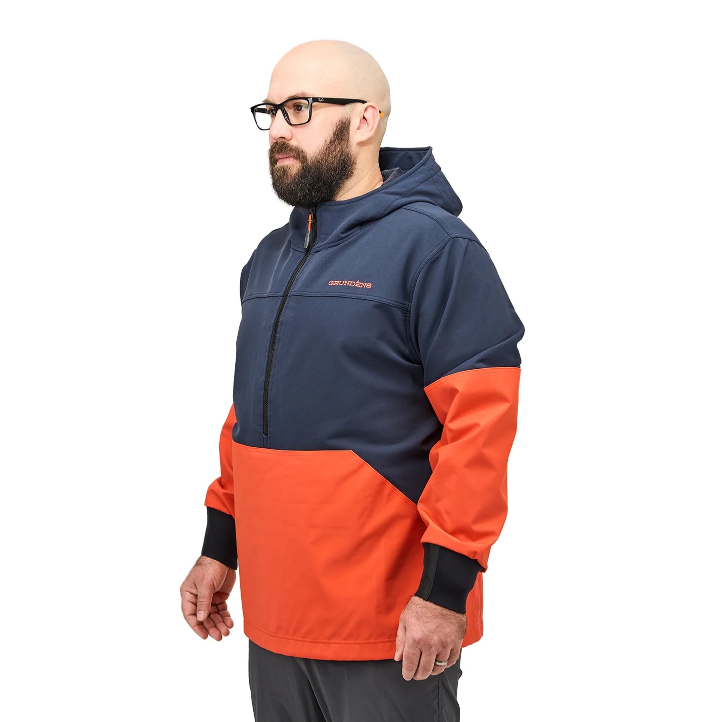 GRUNDÈNS Fishpicking Anorak navy/orange