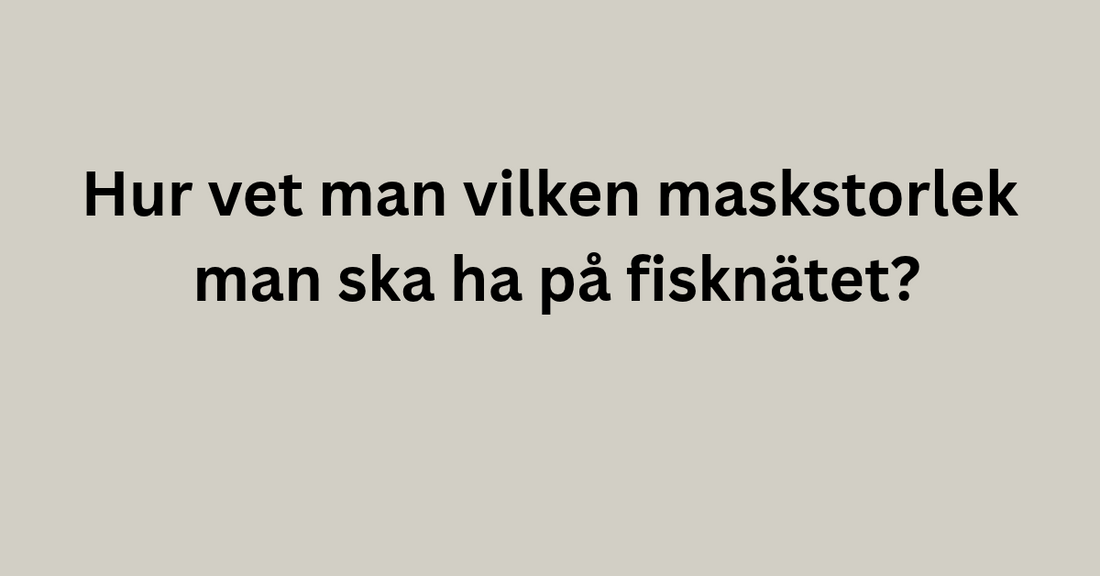 Hur vet man vilken maskstorlek man ska ha på fisknätet?
