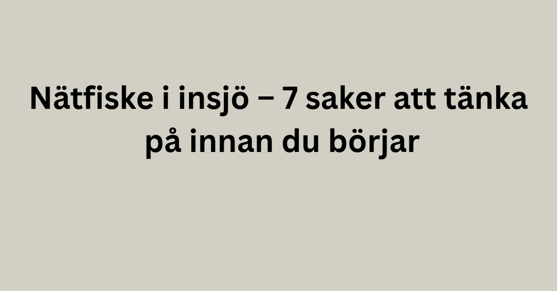 Nätfiske i insjö – 7 saker att tänka på innan du börjar