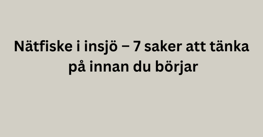 Nätfiske i insjö – 7 saker att tänka på innan du börjar